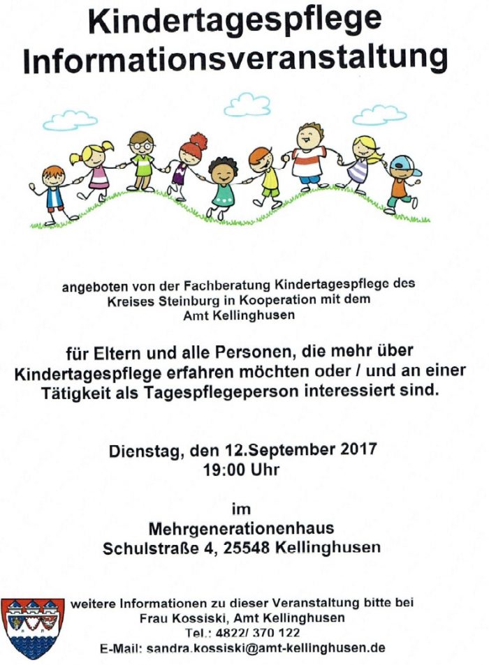 Kindertagespflege Informationsveranstaltung – Gemeinde Fitzbek