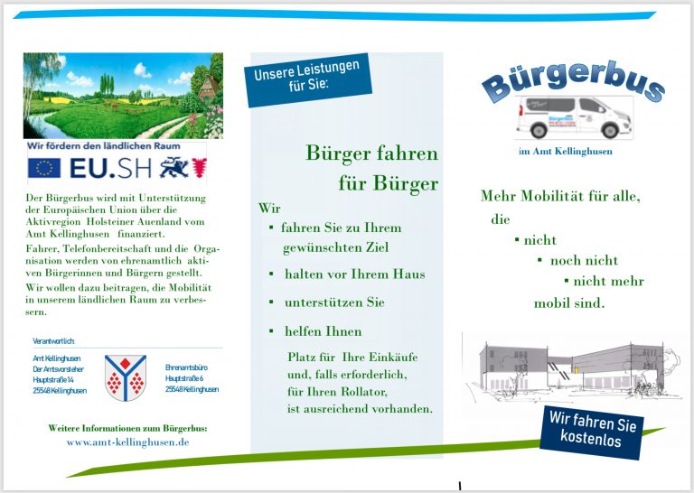 Bürgerbus Fahrplan und Anmeldung Gemeinde Fitzbek