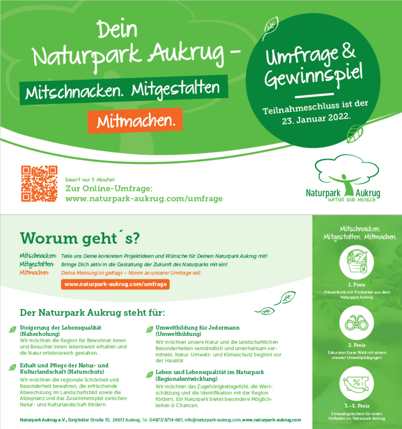 Dein Naturpark Aukrug Mitschnacken. Mitgestalten. Mitmachen